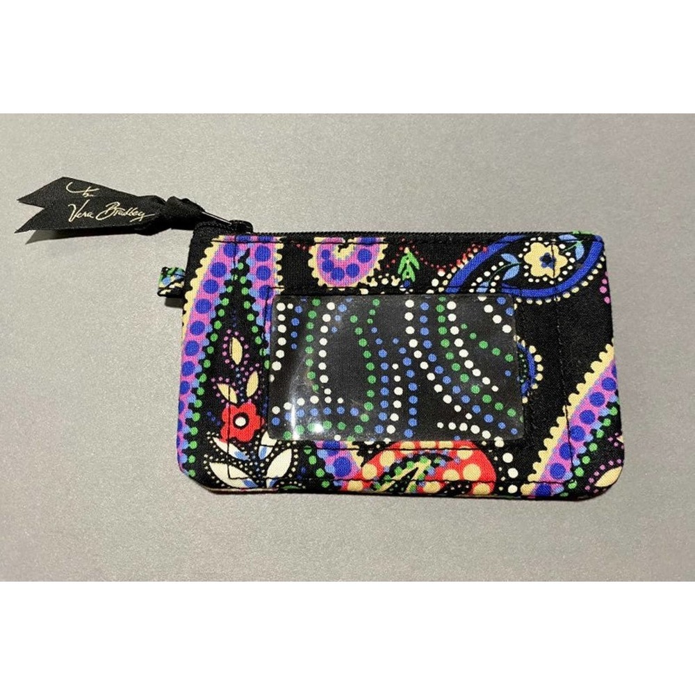 Vera Bradley Floral Dots Paisley Quilted Zipper Coin Purse ID Holder Case Wallet
